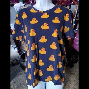 💙*4/$15* Knickerbocker Rubber Duck Cotton Tee T-shirt Mens Medium Blue Yellow